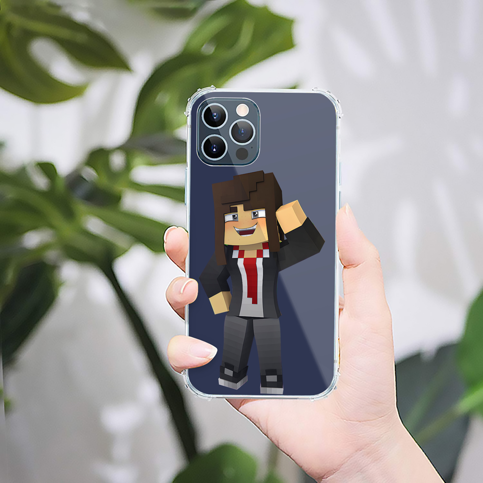 （画像用） マインクラフト ブロックの世界 Minecraft MC Block world 【iPhone 12シリーズ対応】透明スマホケース（クリアソフトケース）